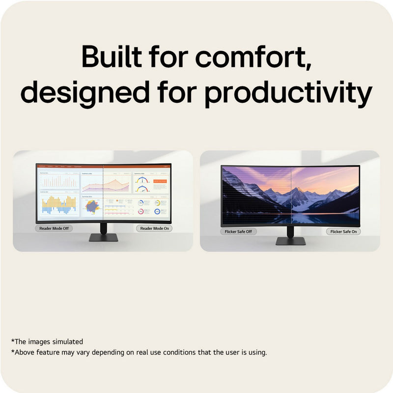 LG UltraWide 34U601B-B 34" 3440x1440 WQHD VA 120Hz FreeSync Curved Ultrawide Productivity Monitor