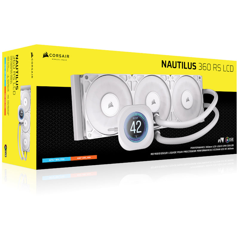 Corsair NAUTILUS 360 RS LCD White All In One CPU Cooler - 360mm