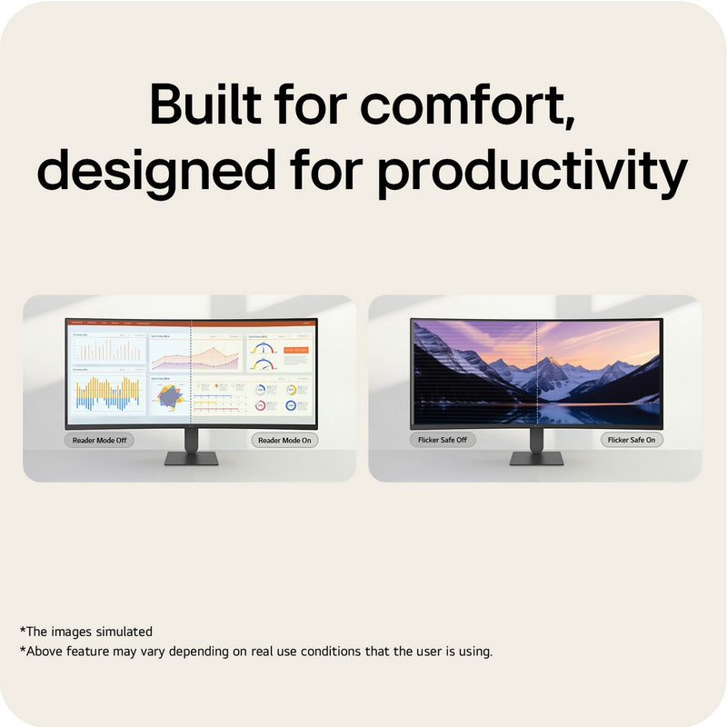 LG UltraWide 34U620B-B 34" 3440x1440 WQHD VA 144Hz FreeSync Curved Ultrawide Productivity Monitor