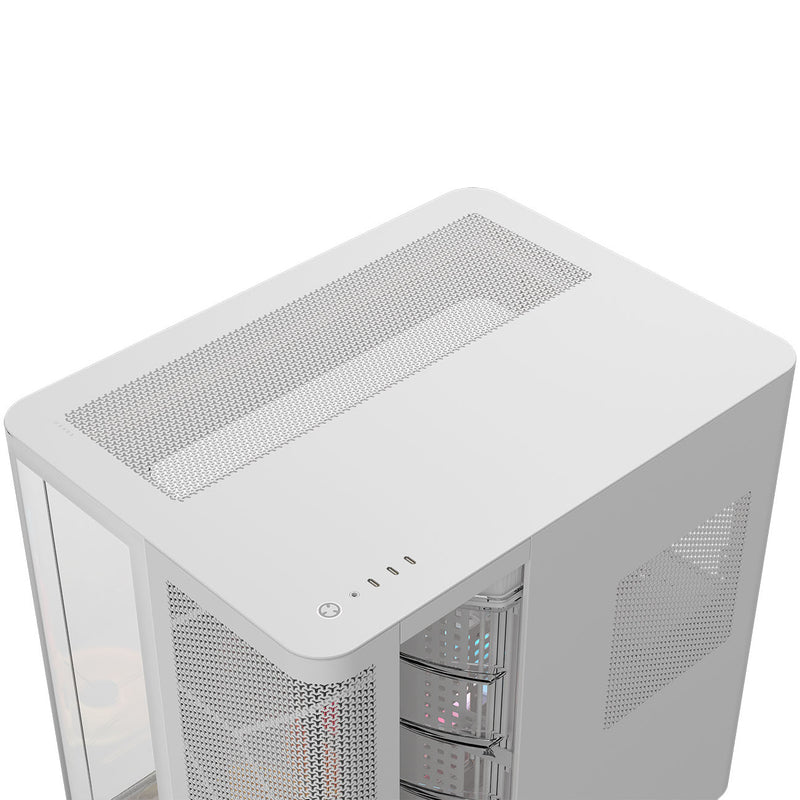 Corsair AIR 5400 LX-R RGB iCUE LINK Triple Chamber Mid-Tower PC Case - White