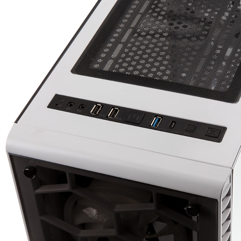 Kolink Observatory Midi Tower RGB Gaming Case - White Tempered Glass Window