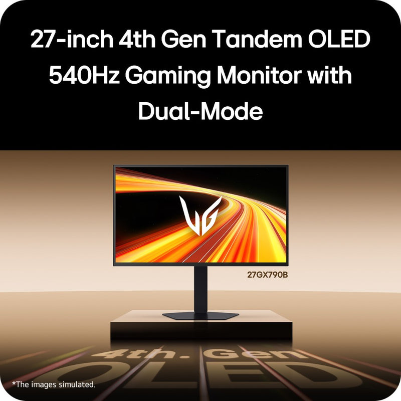 LG 27GX790B-B UltraGear 27” OLED QHD/FHD Dual Mode 540Hz/720Hz FreeSync/G-SYNC Widescreen Gaming Monitor