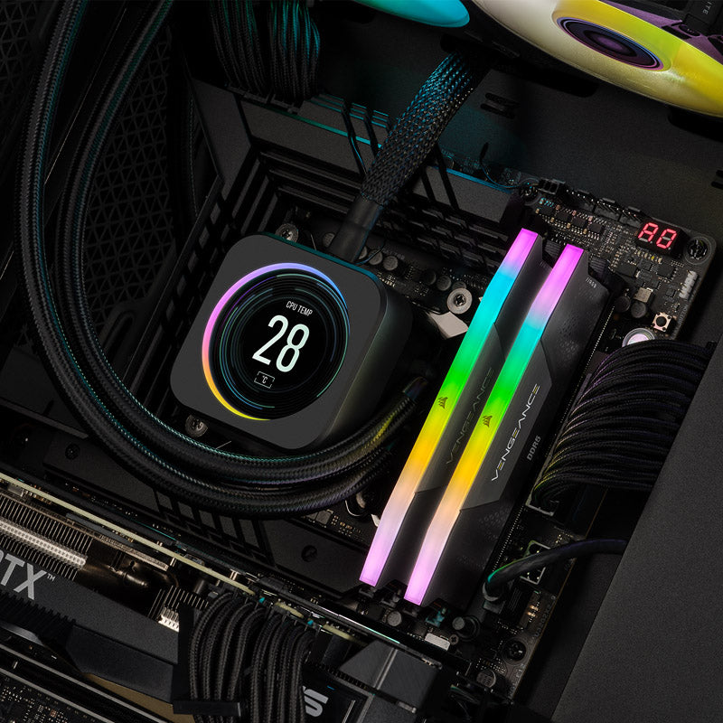 Corsair Vengeance XMP RGB 32GB (2X16GB) DDR5 PC5-51200C36 6400MHz Dual Channel Kit - Black