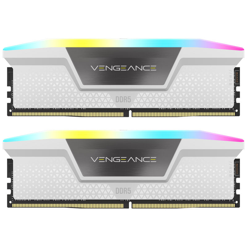 Corsair Vengeance RGB XMP 32GB (2X16GB) DDR5 C30 6000MHz Dual Channel Kit - White