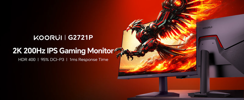 KOORUI 27" G2721P 2560x1440 IPS 200Hz 1ms Adaptive Sync HDR400 Widescreen Gaming Monitor