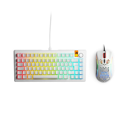 Glorious GMMK3 HE 75% and Model D- Keyboard and Gaming Mouse Bundle - White