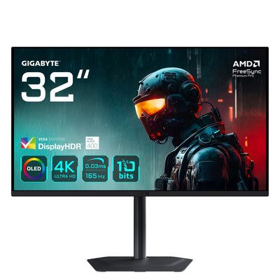 Gigabyte MO32U 32" 3840x2160 4K UHD OLED 165Hz 0.03ms KVM FreeSync Premium Pro HDMI 2.1 Widescreen Gaming Monitor
