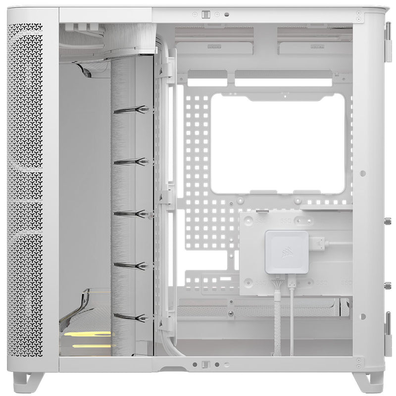 Corsair AIR 5400 LX-R RGB iCUE LINK Triple Chamber Mid-Tower PC Case - White