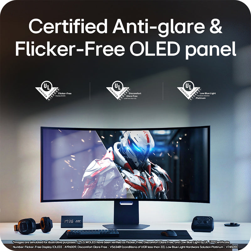 LG UltraGear GX9 5K2K 45GX950A-B 45" WOLED 5120x2160 165Hz 0.03ms FreeSync G-Sync Compatible USB-C HDMI 2.1 DP 2.1 800R Curved Ultrawide Gaming Monitor