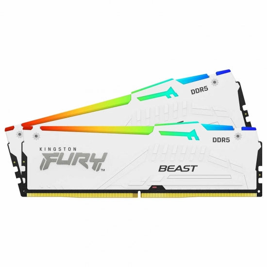 Kingston FURY Beast XMP RGB 32GB (2x16GB) DDR5 C40 5600MHz Dual Channel Kit - White