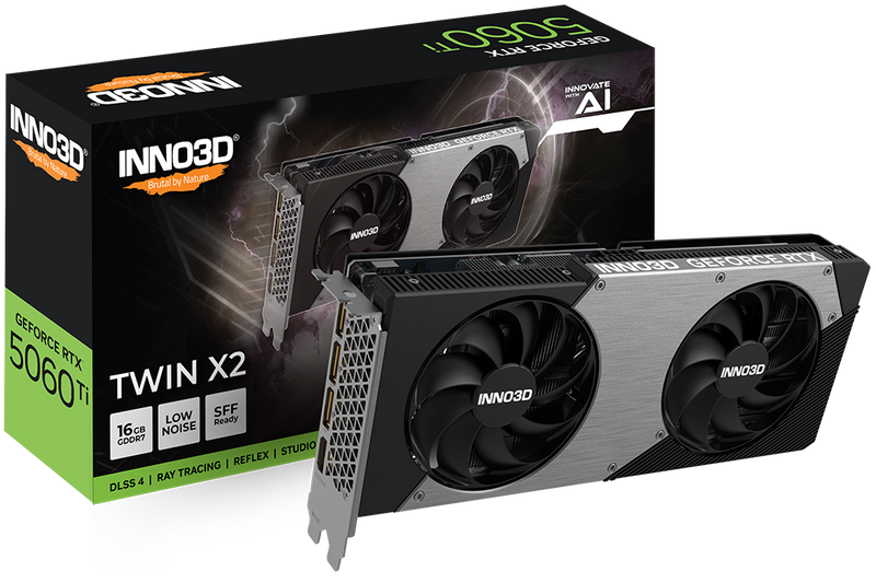 Inno3D GeForce RTX 5060 Ti Twin X2 16GB GDDR7 PCI-Express Graphics Card