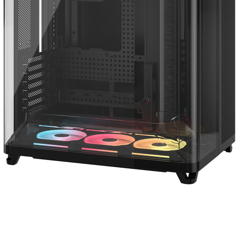 Corsair AIR 5400 LX-R RGB iCUE LINK Triple Chamber Mid-Tower PC Case - Black