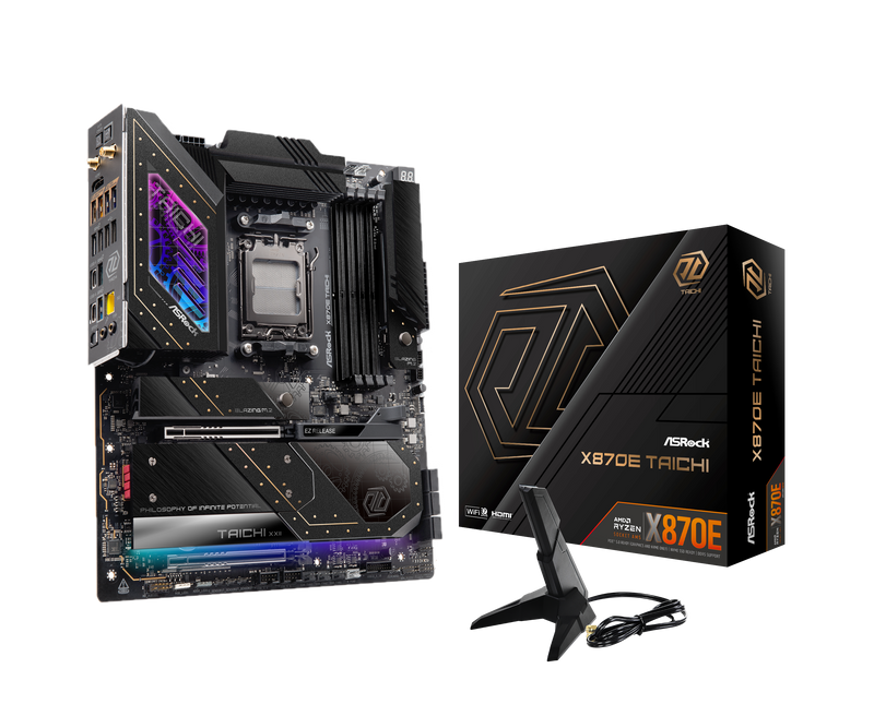8Pack Elite Tier - Asrock X870E Taichi  -  Ryzen 9 9950X PBO2 Overclocked Bundle
