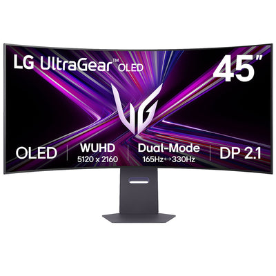 LG UltraGear GX9 5K2K 45GX950A-B 45" WOLED 5120x2160 165Hz 0.03ms FreeSync G-Sync Compatible USB-C HDMI 2.1 DP 2.1 800R Curved Ultrawide Gaming Monitor