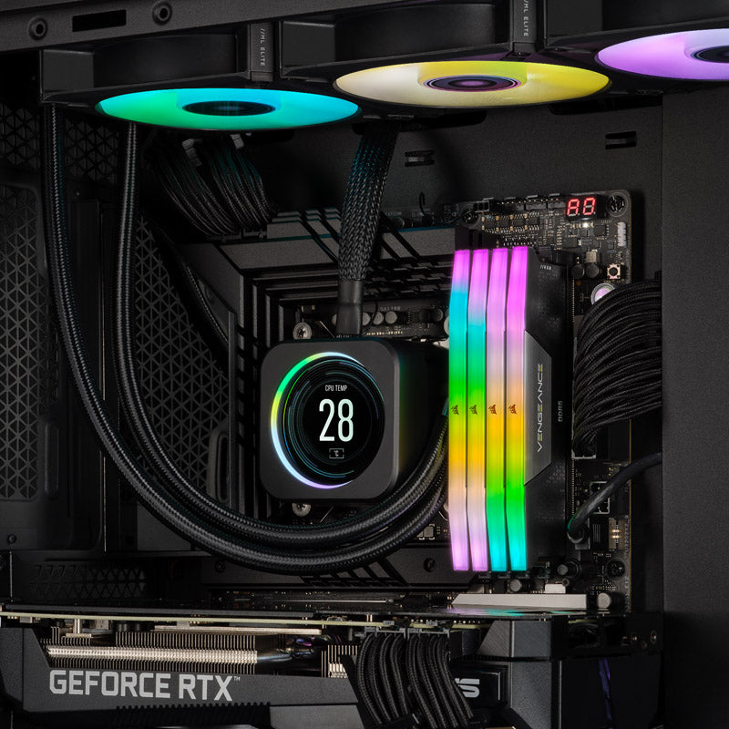 Corsair Vengeance XMP RGB 32GB (2X16GB) DDR5 PC5-51200C36 6400MHz Dual Channel Kit - Black