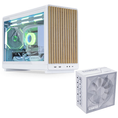 Lian Li A3 Tempered Glass White & SX 850W Platinum - Builder Bundle