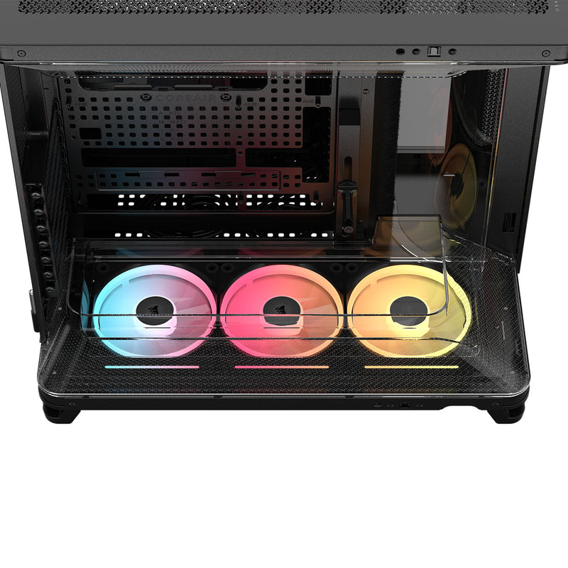 Corsair AIR 5400 LX-R RGB iCUE LINK Triple Chamber Mid-Tower PC Case - Black