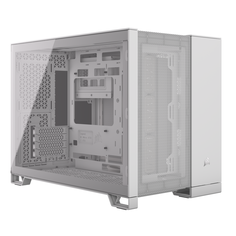 Corsair 2500D AIRFLOW Micro ATX Dual Chamber PC Case – White CC-9011264-WW