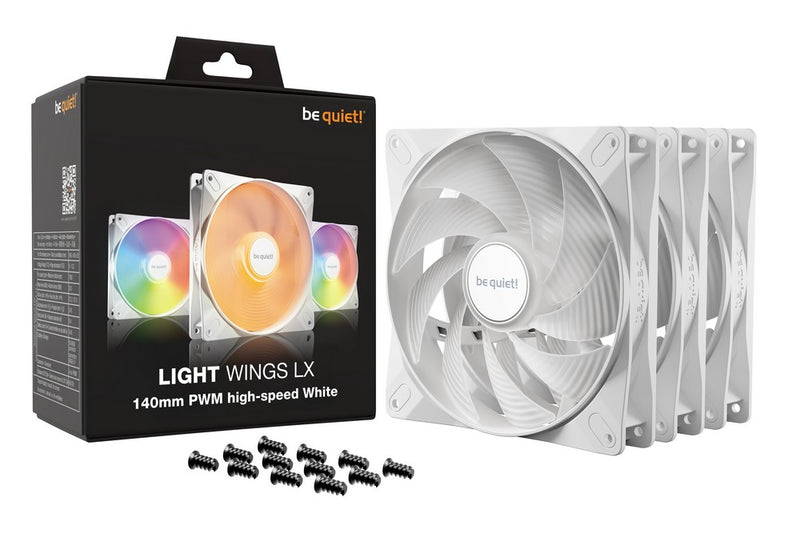 be quiet Light Wings LX ARGB 140mm PWM High Speed Triple Fan Pack - White