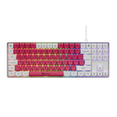 GAMIAC TKL90G 75% USB RGB Mechanical Gaming Keyboard Kailh Red - White/Red (UK)