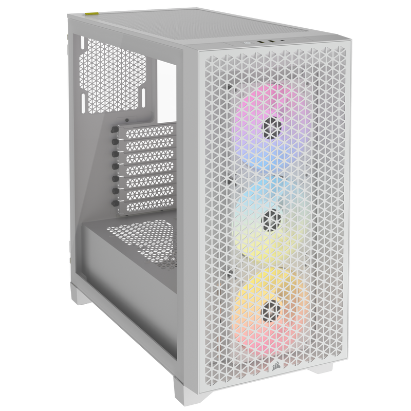 Corsair 3000D RGB Tempered Glass Mid-Tower - White